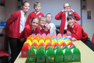 Pupil chaplains made Christmas boxes for their teachers
